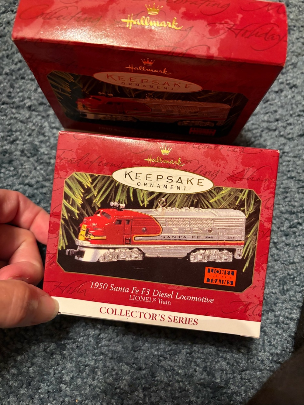 Hallmark Red & Silver 1950 Santa Fe F3 Diesel Locomotive Keepsake Ornament
